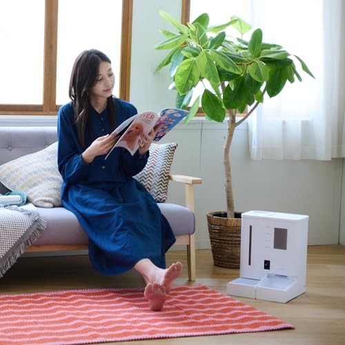 mino 一体型スマート給餌給水器 2K カメラ搭載 犬猫用 音声録音 5Lフードタンク 4L水タンク 2WAY給電 APP制御 5G/2.4Gデュアルモード接続 自動餌やり器 自動水のみ器 自動給餌器 自動給水器 一体器 操作簡単 MN-D001 ホワイト の商品画像 1