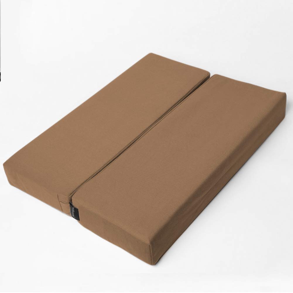 GZD Yoga de Almohadas, Cojines de Hombro Rectangular auxiliares Bolster portátil Plegable Suelo Yoga Ejercicios de Yoga Almohadas Complementos- - aliviar la Fatiga y Forma de Cuerpo,Marrón