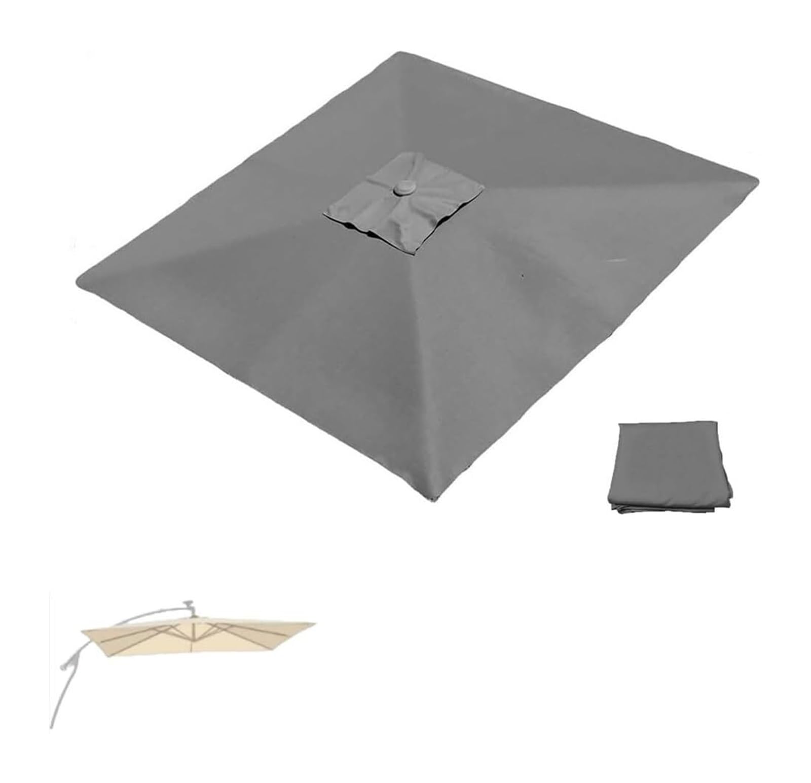 Fjqfhh Gris Garden Parasol, Replacement Canopy Square Offset Umbrella(,2.5X2.5m/8.2X8.2ft)