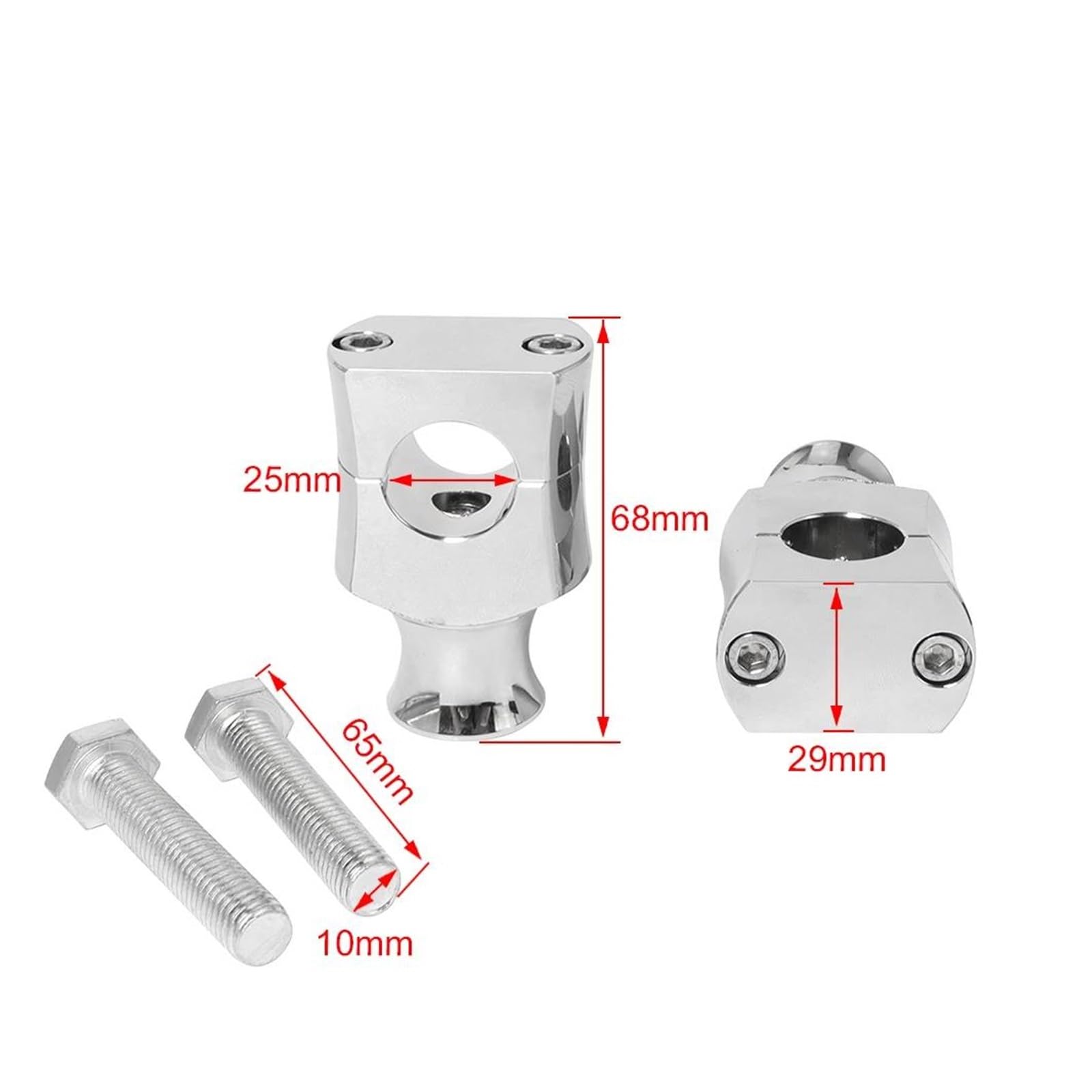 Abrazadera Manillar Abrazadera Montaje Universal Para Manillar Motocicleta Elevadores Manillar Para Dyna/Para Sportster 25 Mm 22 Mm Aluminio Color Negro Elevador(22mm chrome)