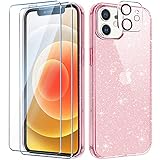 [Nur kompatibel mit] iPhone 12 6,1 Zoll Handyhülle glitzer slim leicht dünn hülle einteilige bling durchsichtig silikon cover handyhülle.