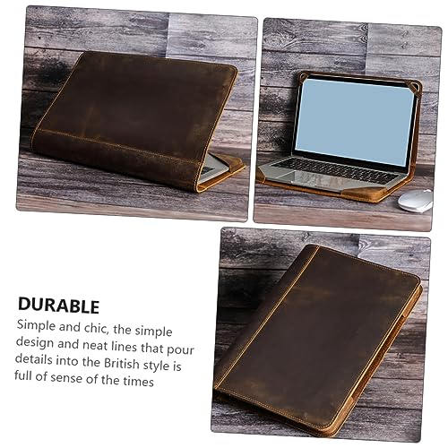 Funda para portátil de cuero café DOITOOL protectora para uso diario 4