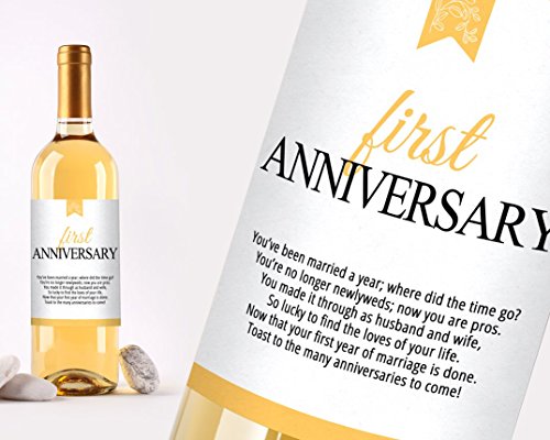 Marriage Milestones Wine Bottle Labels, Set Of 5 Waterproof Wine Bottle Labels, Wedding Gift, Marriage Milestones, Wedding Firsts #TOP1