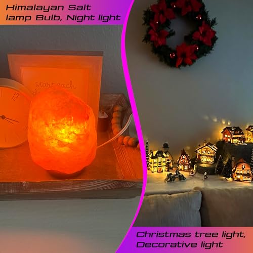 Image of E12 Himalayan Salt Lamp 2W Equivalent 15Watt Warm White 2700k, T20 Night Light Bulbs 180lm, E12 LED Bulb Candelabra Base for Himalayan Salt Rock Lamps & Baskets, Candle Lamp, 2 Pack