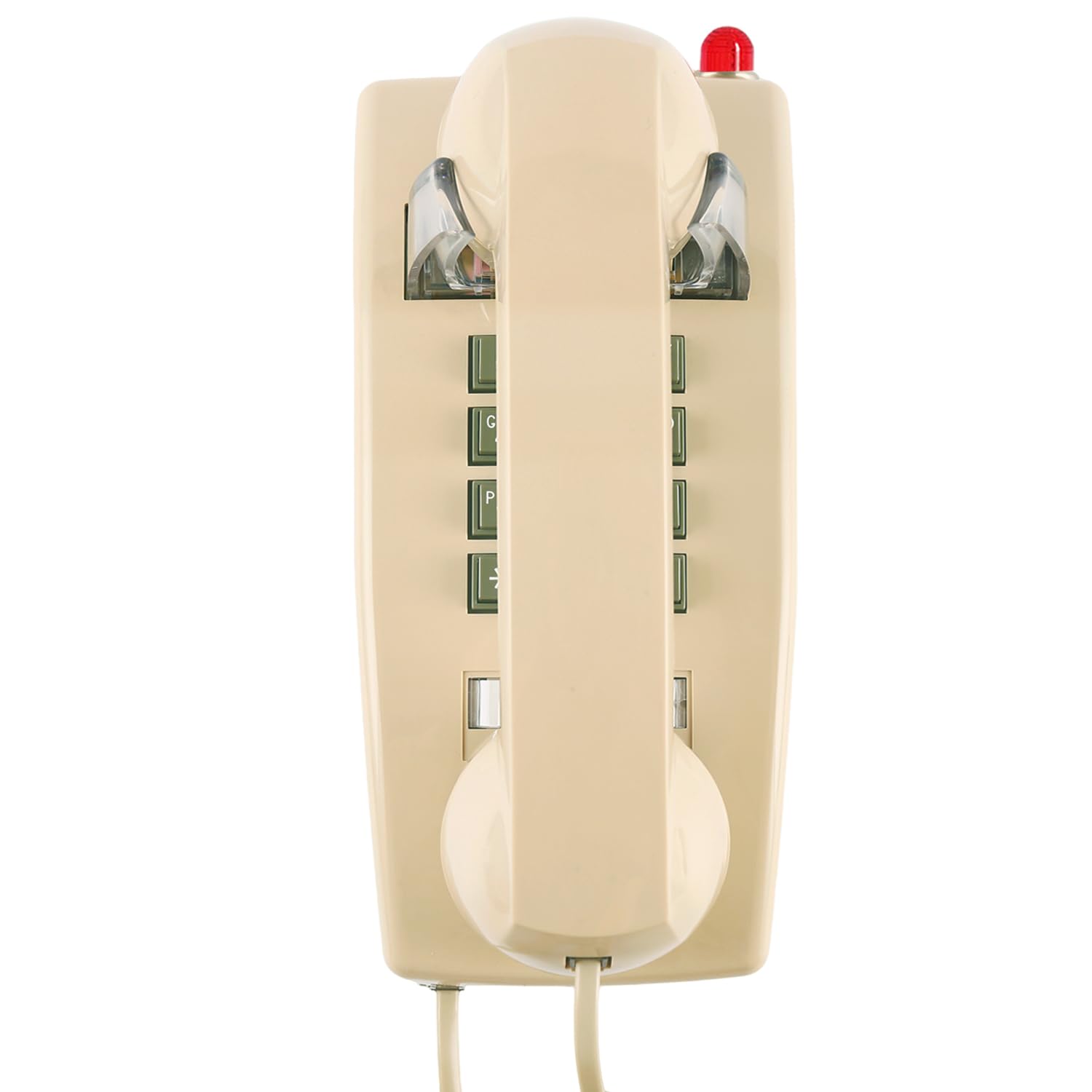 Traditional Wall Phone Metal Bell,Classic 2554 Wall Telephone (Hearing Aid Compatible),Retro Wall Phone for Landline Visible Ringing Indicator, Old Wall Mount Telephone for Kitchen,Home,Beige