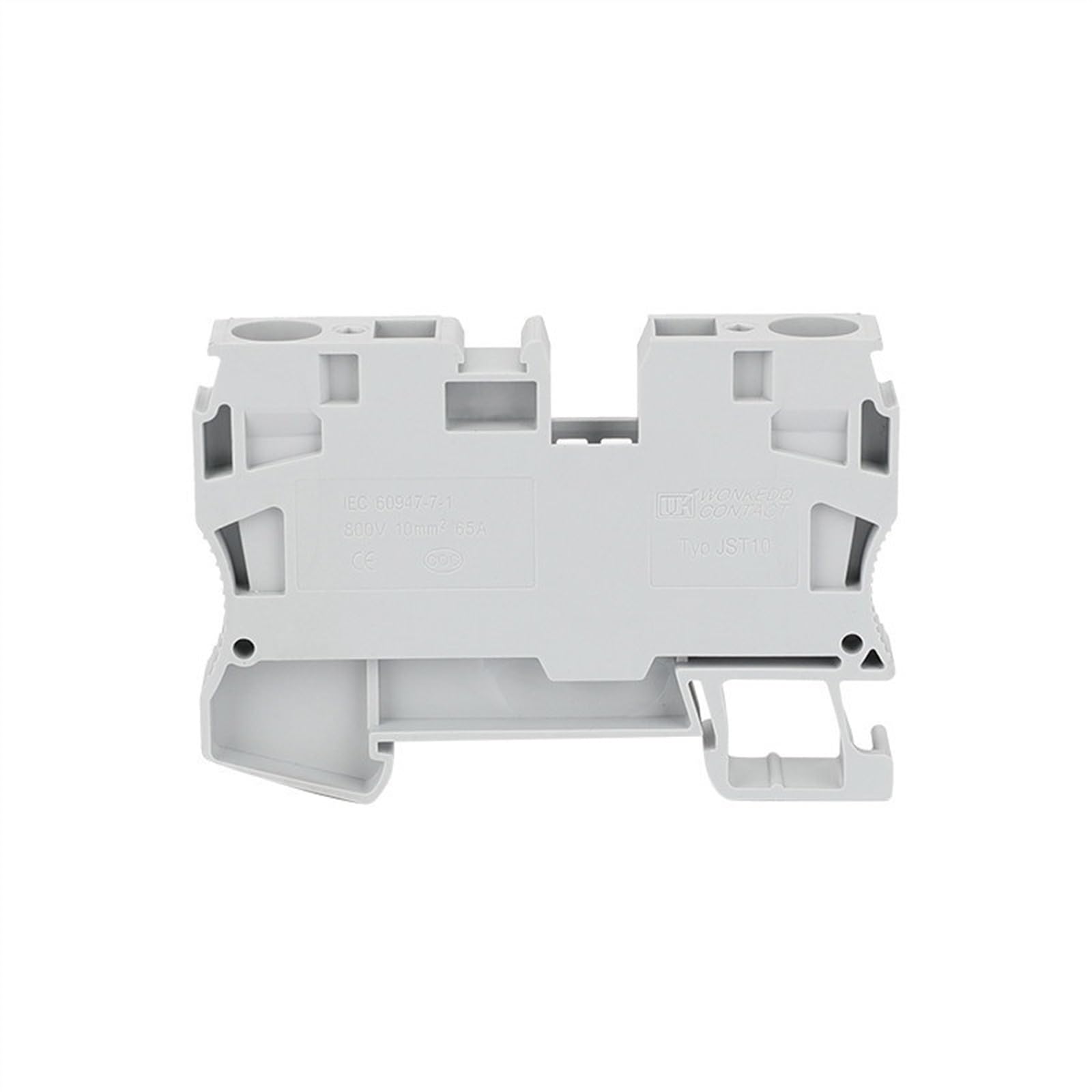 Terminale elettrico ST10 10 pezzi a molla con gabbia da 10 mm2 cablaggio passante Pull connettore cavo ST 10 morsettiera su guida Din(Grey)