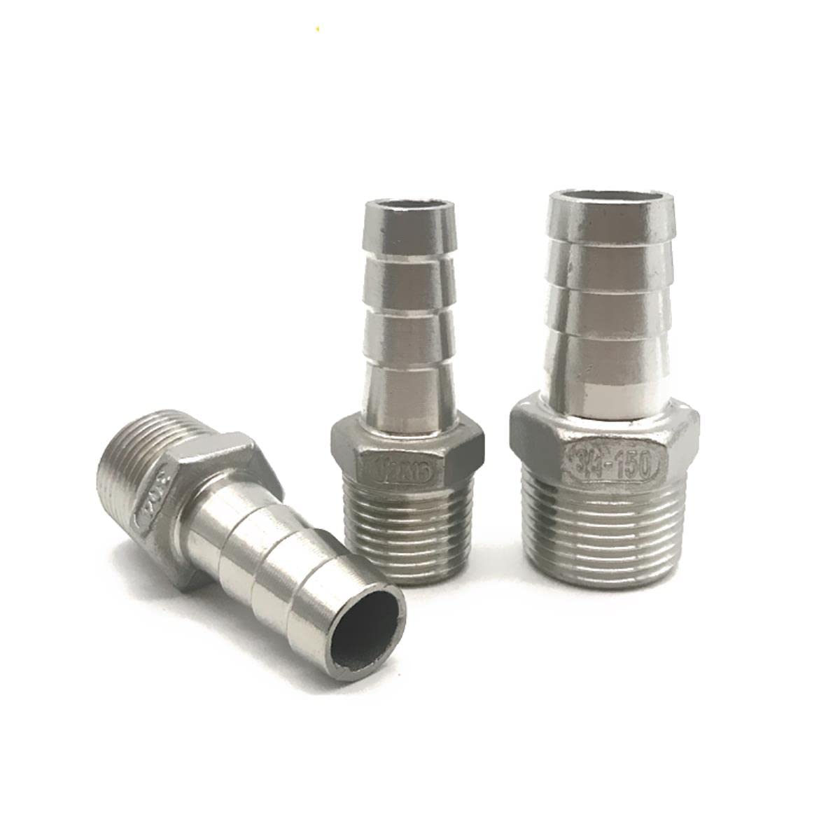 Connettore per tubo da giardino, in acciaio inox maschio BSP filettato, compatibile con tubi da 0,3 cm, 0,6 cm, 1 cm, 1,3 cm, ideale per utensili da 6 mm, 8 mm, 10 mm, 12 mm
