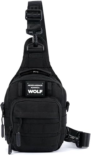 Mini bolso táctico 4L (negro alfa) - Mochila cruzada compacta para gimnasio, viajes y EDC - Bolsa de hombro táctica con múltiples bolsillos -