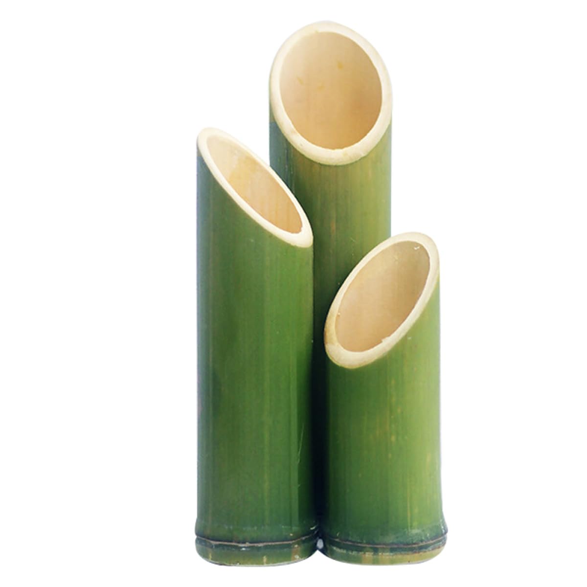 Vases en bambou naturel lot de 3 petits pots pour fleurs séchées et décoration de table de bureau