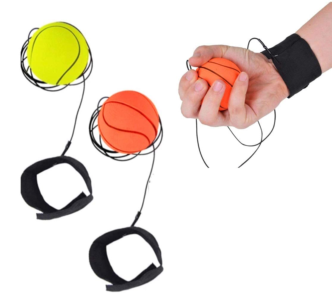 Pleasure Treasure Throw Back Bounce Ball with Wrist Band, Rubber Bouncing Stress Relief Bounce Return Ball with Elastic Wrist Band (Multicolor) (B09KCGJBD6) Amazon Price History, Amazon Price Tracker