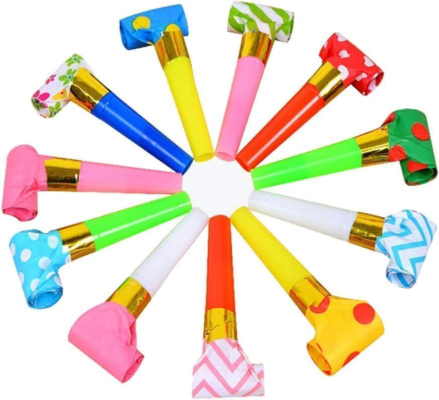 30 Pcs Party Blower Multicolor Musical Blowouts Whistles Funny Party Noisemakers Party Horns Party Supplies, New Years Noise Makers, Party Horns and Whistles