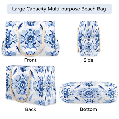 Splash Tie Dye Beach Bags for Women Large Beach Tote Waterproof Sandproof Large Tote Bag Swim Pool Bags4