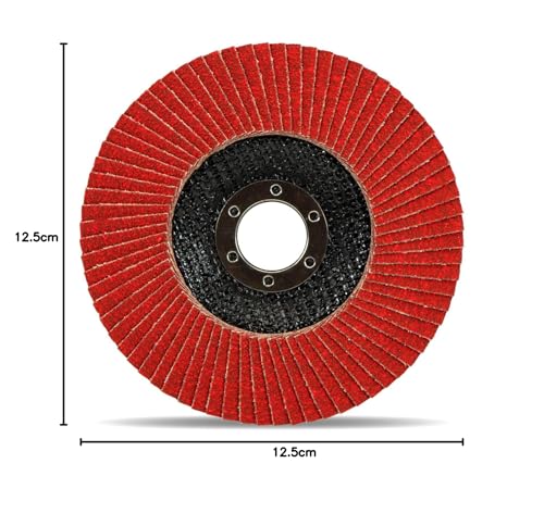 Disques abrasifs à lamelles céramique 125 mm grain 80 pour meuleuse d'angle et métaux