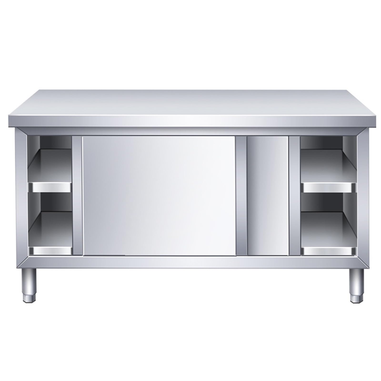 Tavolo di Preparazione in Acciaio Inossidabile, Tavolo Inox in Metallo, Tavolo da Lavoro Commerciale con Alzatina e Ripiano Inferiore for Cucina Ristorante (Size : L80cm W60cm H80cm)