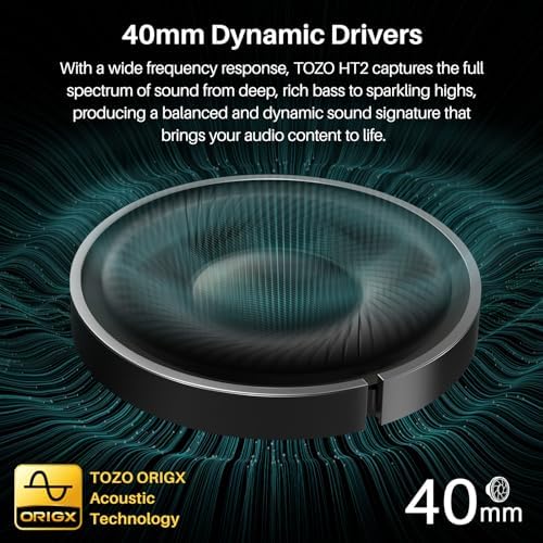 TOZO Hybrid Active Noise Cancelling Headphones, Hi Res Audio — view 3