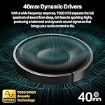 TOZO HT2 Hybrid Active Noise Cancelling Headphones, Wireless Over Ear Bluetooth Headset, 60H Playtime, Hi-Res Audio Custom EQ via App Deep Bass Comfort Fit Ear Cups, for Home Office Travel Black - Image 4