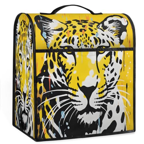 Coffee Maker Cover Abstract Animal Leopard Kitchen Appliance Covers Small Appliance Covers Blender Cover Juicer Cover Dust Covers for Kitchen Appliances with Top Handle and Pockets,Washable,C15