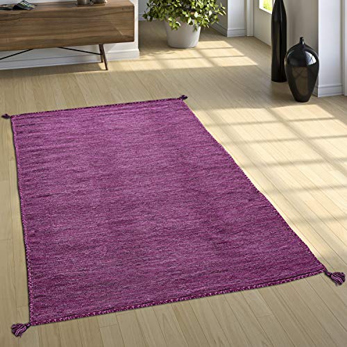 Paco Home Alfombra Diseño Kilim Tejida A Mano 100 % Algodón Moderna...