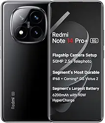 Smartphone Xiaomi Redmi Note 14 Pro+ Plus 5G Preto 8GB RAM 256GB ROM NFC Modelo 24115RA8EG