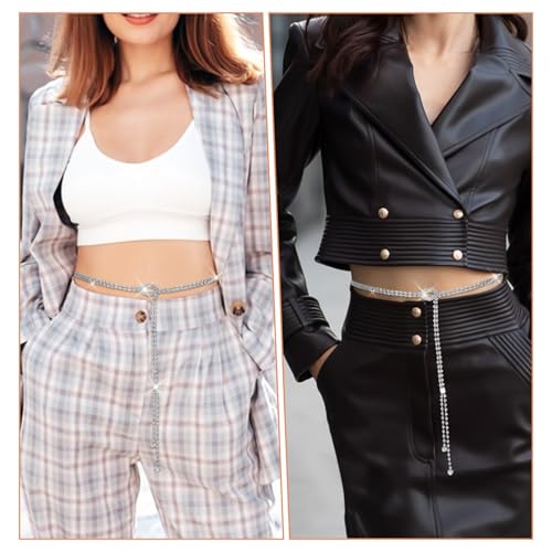 Crystal Chain Belt Fashion Silver Rhinestone Belts Women Rhinestone Chain Belt Sparkly Belts Diamond Glitter Chains for Dress Wedding Party4