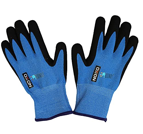 OX-ON Vinyl Children Work Gloves Garden Gloves Junior kids Available In Various Sizes, Green, Variante 3