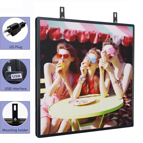Image of P4 Outdoor Full‑Color LED Sign, 40 inch x 40 inch Digital Advertising Board, High‑Resolution Scrolling Display, USB & WiFi Control, Supports Custom Images & Video for Business Storefront
