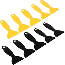 10 Pcs Plastic Scraper,Plastic Spatula Paint Scrapers, Flexible Resin Scraper, Putty Knife Set, Mobile Phone Film Decal Sticker Scraper Installation Tool, Air Bubble Remover Black, Yellow