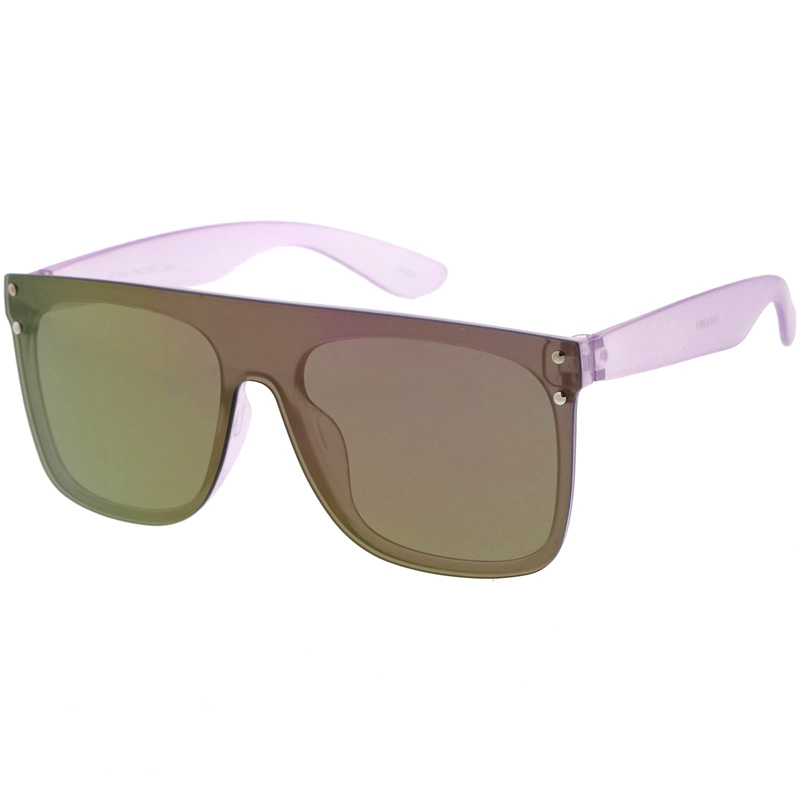 zeroUV - Kids Fantastic Translucent Oversize Mirrored Shield Sunglasses D141 (Purple/Purple Mirror)