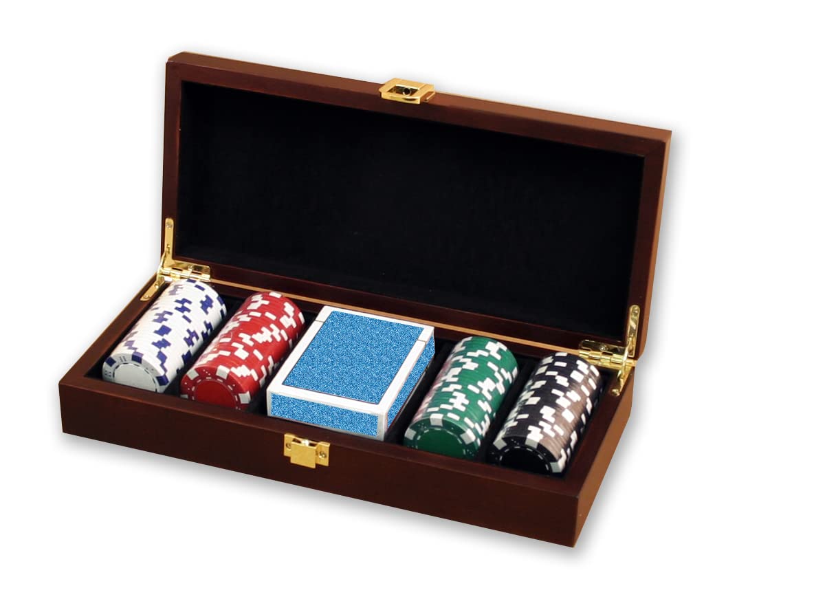 OMURA Games | 300 PC Dice Chip Poker Set in Pink Aluminum Case | Bonus: Multi-Purpose #10 Size Pouch (Color May Vary)