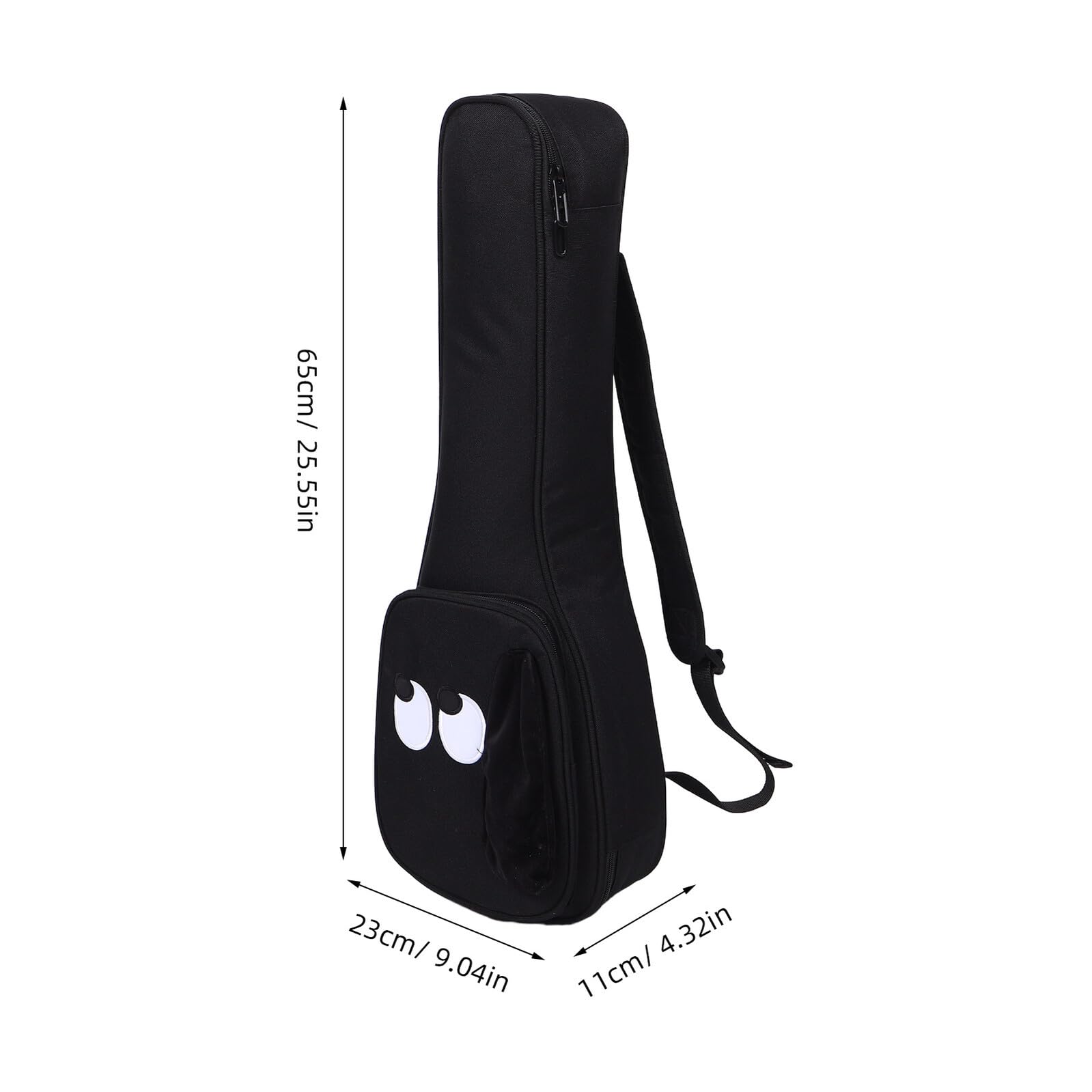 Oxford Stoff Ukulele Tasche mit verstellbaren Schultergurten, wasserfestem Innenfutter und mehreren Taschen, 23 Zoll schwarzer Gitarrenkoffer für Konzert, Reise und Outdoor-Aufbewahrung