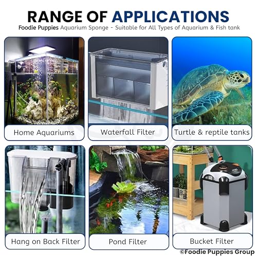 Image of Foodie Puppies Aquarium Fish Tank Filter Media Sponge - 130cm x 13cm x 3cm | Biochemical Cotton Sponge Top Filter Mechanical and Biological Filtration