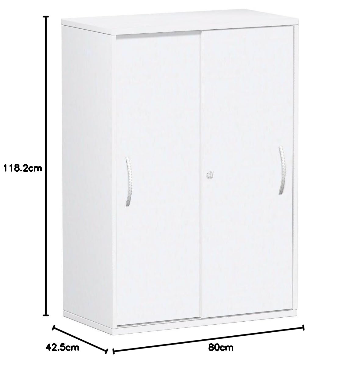 Gera Möbel Schranksystem Flex Schiebetürenschrank, Holzdekor, weiß/weiß, 80 x 42.5 x 118.2 cm
