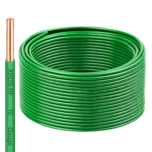 Image of 10 AWG THHN Wire 150FT - Single Bare Copper Conductor, Green Electrical Building Wire with Nylon Insulation for Panel Wiring, Grounding, Lighting Circuits, Control Systems