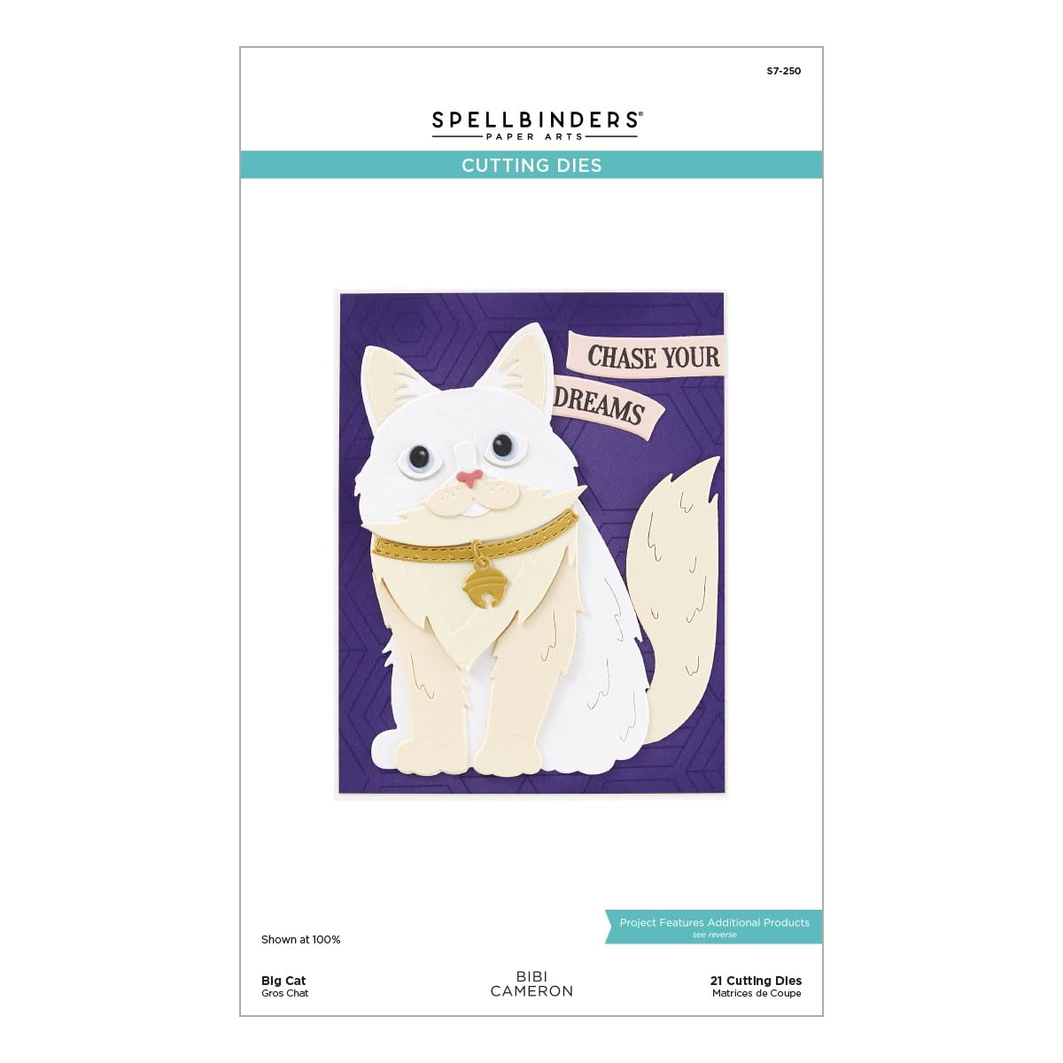 Spellbinders S7-250 Big Cat Etched Dies from The Bibi's Cats and Pugs Collection by Bibi Cameron