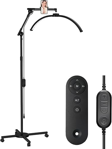 Miniatura 9 de CGBE Luz de pestañas ajustable en altura para pestañas: lámpara de esteticista con base rodante para facial para esteticista profesional - Luz