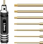 Kit de tournevis Hex Allen 0.9mm 1.27mm 1.3mm 1.5mm 2.0mm 2.5mm 3.0mm Ensemble de clé Allen Titanium Hexagon tournevis RC Kit d'outils pour RC Modèles d'hélicoptères multiaxes de drone de voiture(7pcs)