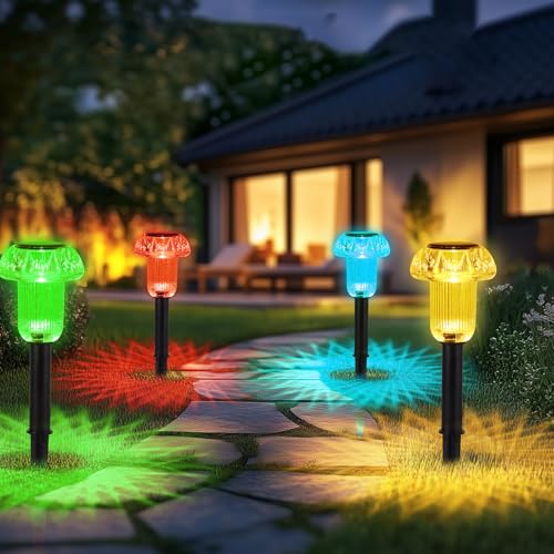 Kinberry Solar Lights Outdoor Garden, 4 Pack Solar Powered Outdoo...