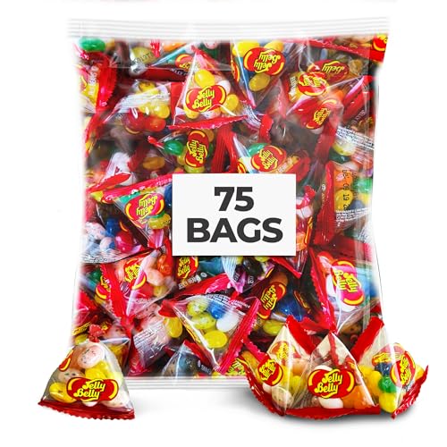 Jelly Bean Individual Pyramid Packs | 75 PACK | Mini Bags of assorted Candy Beans | 75 bags of 0.28oz | Assorted Flavors | Triangular shaped - image 1