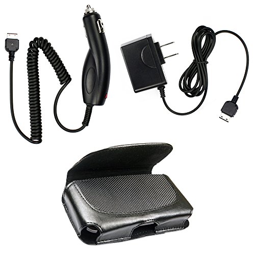 Fenzer Black Travel Auto Car Home Wall Charger Leather Case Pouch for Samsung SCH u310 Knack u350 Smooth u430 u470 Juke u650 Sway u810 Renown u900 Flipshot