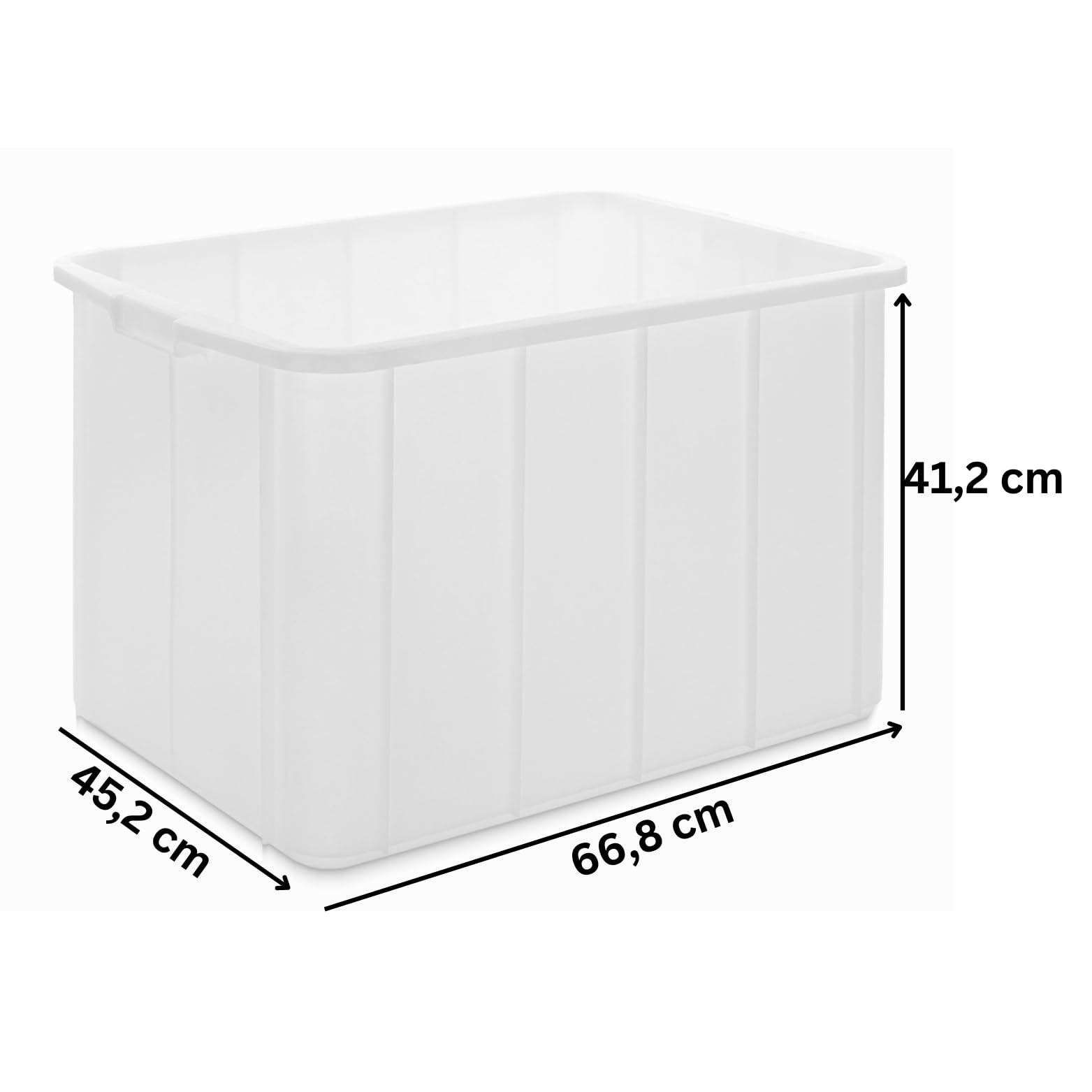 Allzweckbehälter Natur 96 Liter | Maße: 668x452x412 mm | Kunststoffbox zur Aufbewahrung | lebensmittelechte Aufbewahrungskiste | Hygienebehälter aus HDPE | Universalbehälter für viele Anwendungen