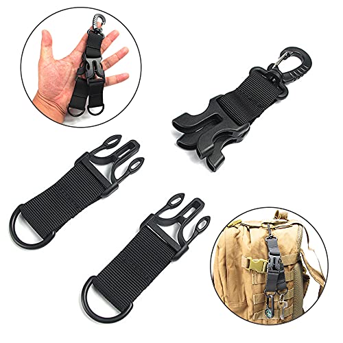 Gsrhzd Backpack Hanging Buckle, Tactical Hanging 3 Backpack Buckles, Woven Nylon Buckle, Suitable for Camping, Hiking and Mountaineering Trips (Black) - Image 4