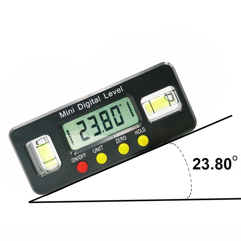 Cyfrowy kątomierz, kątomierz, 100 mm, elektroniczna skrzynka poziomicowa z magnetycznym pomiarem kąta, narzędzie stolarskie, czarna