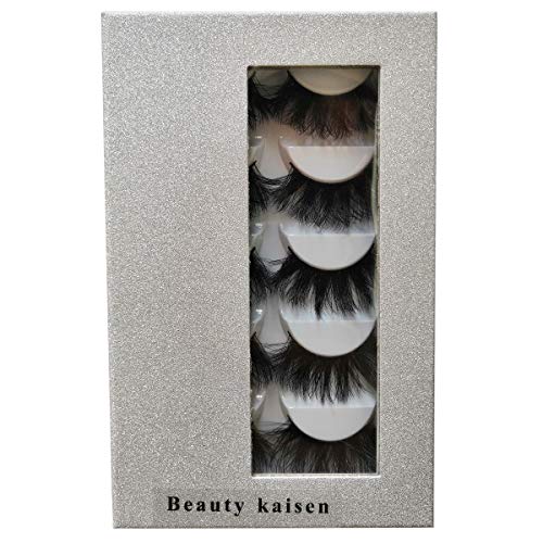 Beautykaisen False Eyelashes, 3D Mink Lashes with Dramatic Look 100% Handmade & Cruelty-Free 5 Pairs
