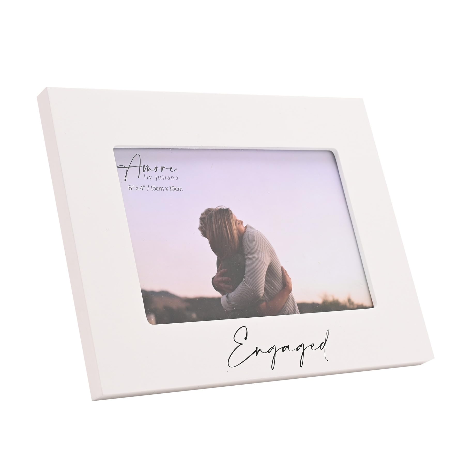 'Engaged' White Photo Frame by Amore 6"" x 4"" Landscape Picture