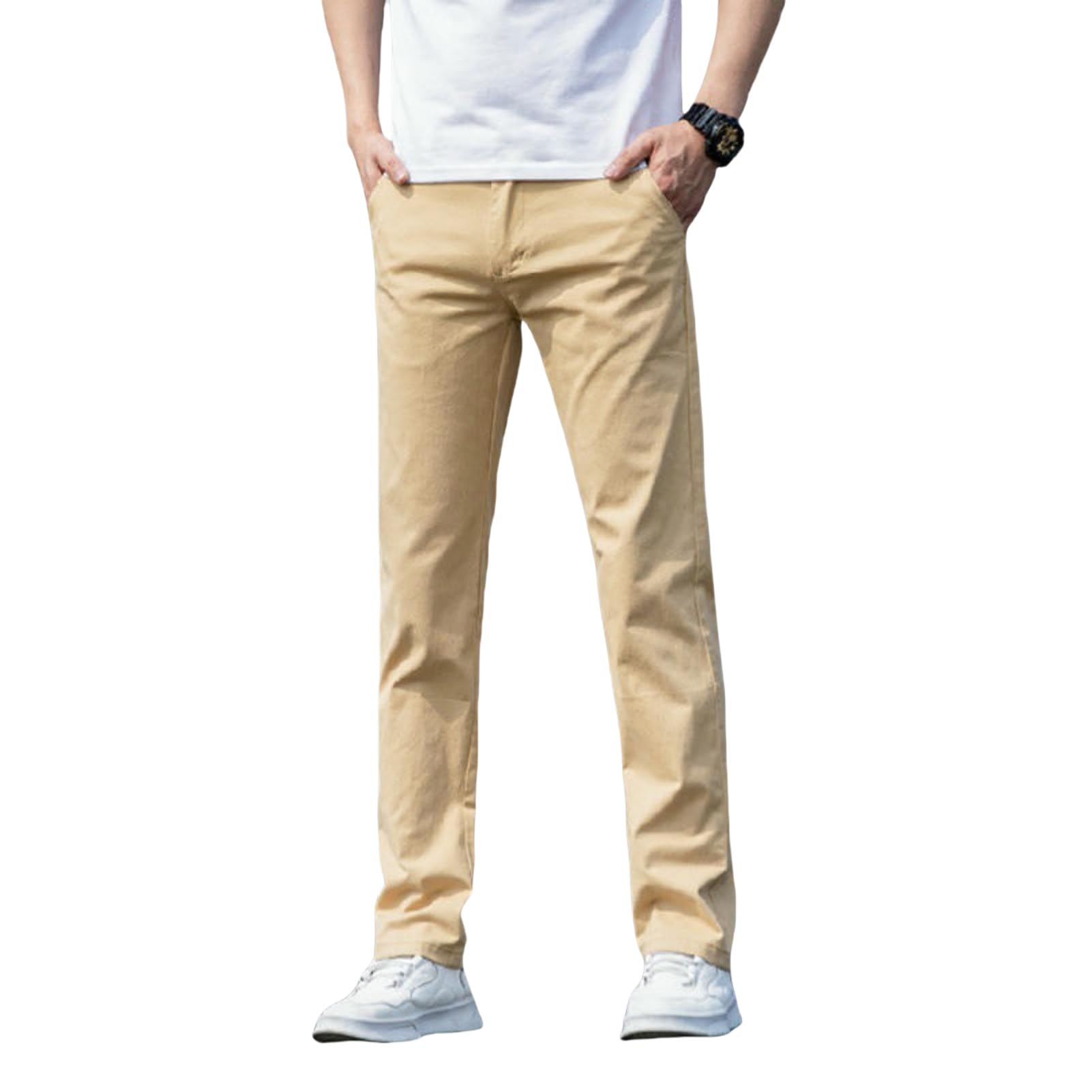 Pantaloni casual da uomo in cotone primavera autunno estate affari sciolti dritti versatili