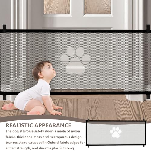 Treppenschutzgitter Hund, Hunde Türschutzgitter 180 x 78 cm, Hundebarrieren Hunde, Tragbare Absperrgitter für Baby und Katze, Treppenschutzgitter ohne Bohren für Treppen Haustier Türen Flur