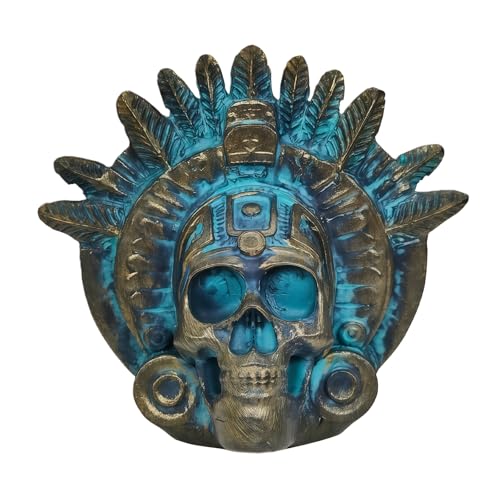 Aztec Death Whistle Human Screams Loudest 125+ Decibels Loudest Screaming Death Whistle Azteca War Silbato Mayan Culture Authentic Aztec Bagpipes Skull Collectible for HalloweenBronze with Green