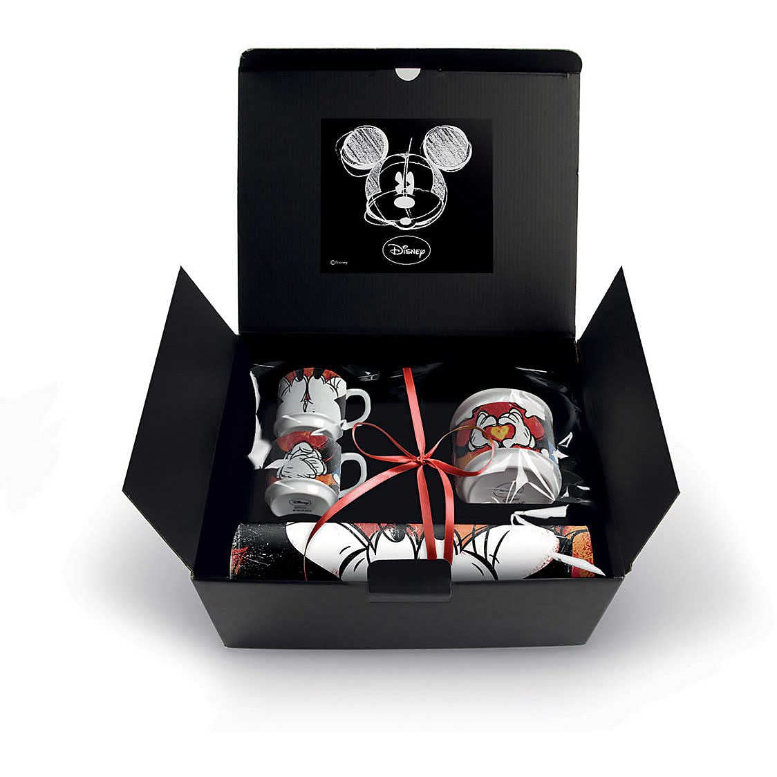 EGAN WMSET/19 Set Tazze Caffe Sweet Love, Zuccheriera e Tovaglietta, Porcellana, Rossa, 4 unità