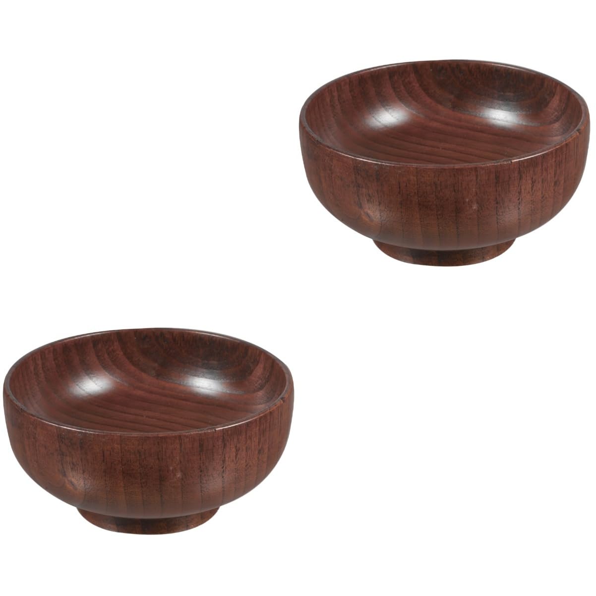 Cabilock 2 Piezas Tazón de Madera Anti-escalés Servicio servidores de Ensalada tazones pequeños tazón de Frutas Bol ensaladeras Cuencos de Frutas tazón Coffee