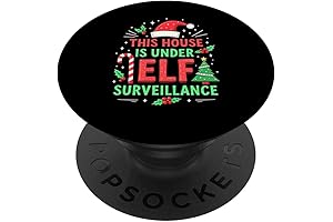 This House is Under Elf Surveillance Funny Elf Christmas PopSockets Adhesive PopGrip